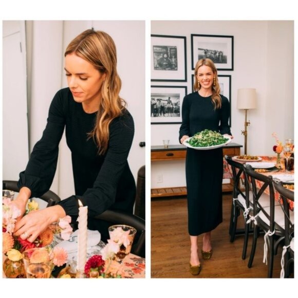 Pomander Place | NEW Black Double Knit Lennox Long Sleeve Maxi Dress Size S - Picture 2 of 13